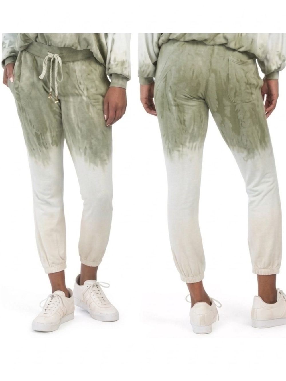 Young Fabulous and Broke Juliette Green Ombré Tie Dye Joggers size S YFB Casual